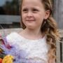 3D Floral Lace White Flower Girl Child Dress And Sash, thumbnail 4 of 12