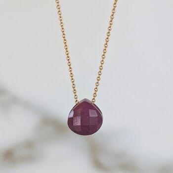 The Nugét Ruby July Birthstone Necklace, Gold, 4 of 6