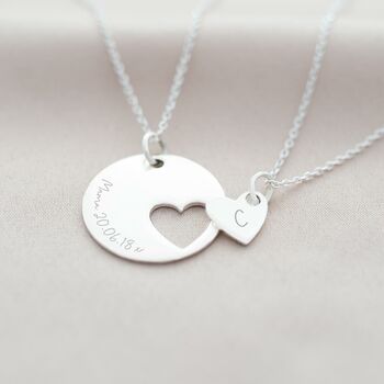 Mother And Daughter Heart Personalised Necklace, 5 of 12