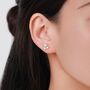 Sterling Silver Tiny Biohazard Stud Earrings, thumbnail 5 of 12