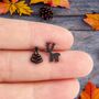 Gold Reindeer And Christmas Tree Earrings Gift, thumbnail 4 of 7
