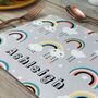 Rainbows Personalised Placemat With Rainbows And Stars, thumbnail 4 of 7