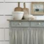 Velcro Sink Skirt, Bespoke Stripy Cabinet Curtain, Duck Egg Cupboard Curtain, thumbnail 1 of 7