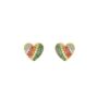 Emily And Ophelia Cubic Zirconia Rainbow Heart Earrings, thumbnail 1 of 3