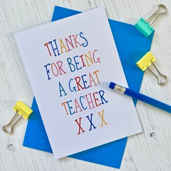 Thanks For Being A Great Teacher Card By Adam Regester Design ...