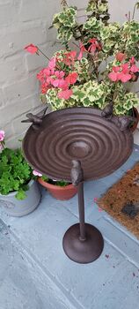 Bird Bath On Pole In Cast Iron Large, 2 of 4