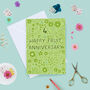 Fruit Floral 4th Anniversary Card, thumbnail 1 of 2