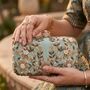 Green Silk Rectangular Clutch Bag, thumbnail 1 of 12