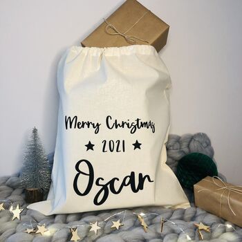 Personalised Name Merry Christmas Eve 2024 Sack, 5 of 7