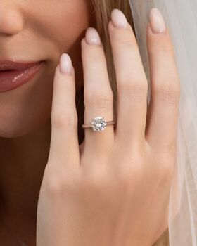 Two Ct Round Solitaire Moissanite Engagement Ring, 3 of 9