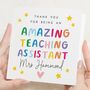 Personalised Teaching Assistant Thank You Card, thumbnail 1 of 7