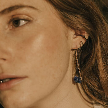Lapis Lazuli Crystal Earrings, 2 of 3
