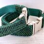 Forest Green Harris Tweed Dog Collar, thumbnail 3 of 4