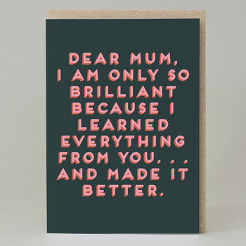 'Dear Mum' Bold Text Card, 2 of 3