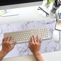 White Marble Desk Pad Protector, thumbnail 1 of 7