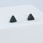 Sterling Silver Black Triangle Stud Earrings, thumbnail 1 of 4