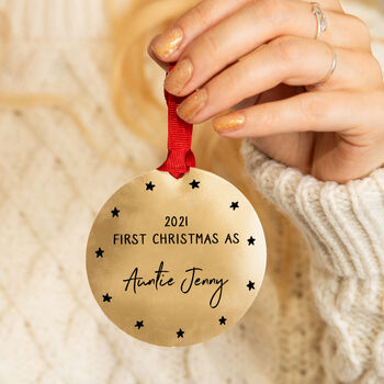 Personalised 'First Christmas As Aunty' Decoration, 2 of 6