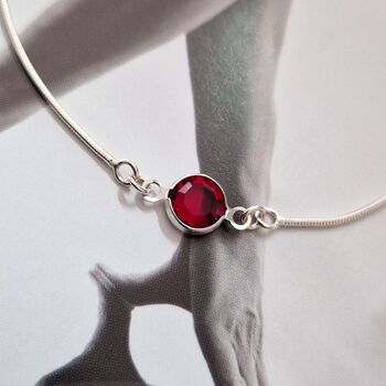 Handmade Adjustable Sterling Silver Swarovski Birthstone Bracelet, 2 of 6