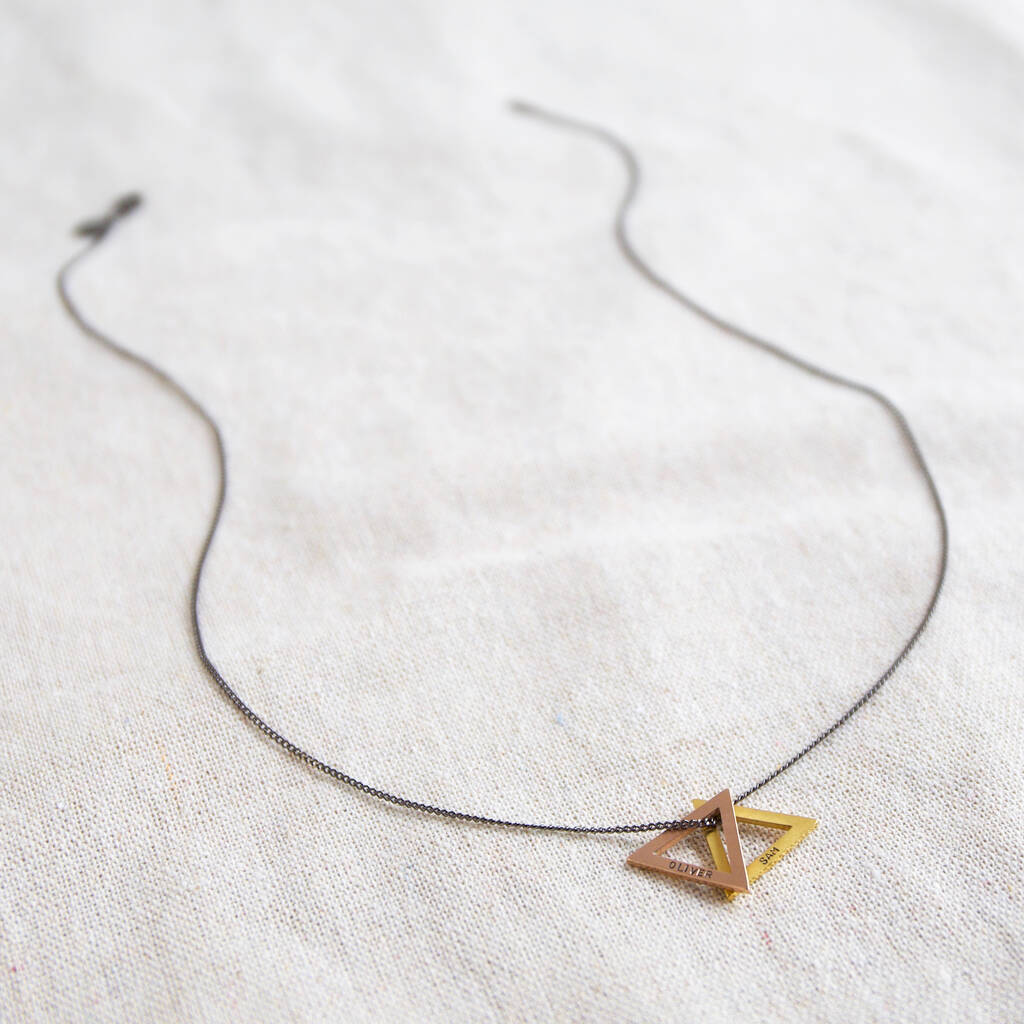 personalised triangle necklace