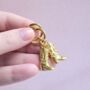 Gold Plated Cowboy Boot Huggie Hoop Earrings, thumbnail 1 of 5
