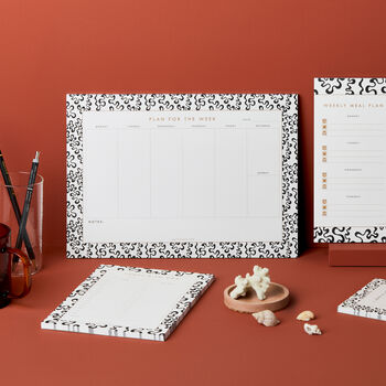A4 Weekly Planner Desk Pad Dalmatian Print, 7 of 7