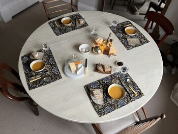 Pair Of Reversible Cotton Table Mats In Lilipad Print, 6 of 7