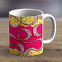 Pink And Yellow Ankara Print Fabric Mug 28, thumbnail 2 of 2