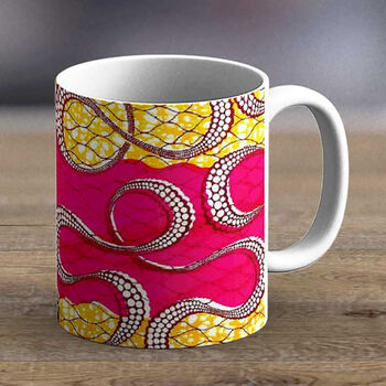 Pink And Yellow Ankara Print Fabric Mug 28, 2 of 2