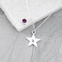 Engraved Silver Plated Star Birthstone Crystal Necklace, thumbnail 5 of 12