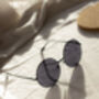 Black Oversized Round Circle Wire Frame Sunglasses, thumbnail 3 of 5