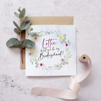 Be My Bridesmaid Card 'Flower Press' Collection, 2 of 3