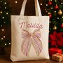 Personalised Christmas Bow Bag, thumbnail 1 of 4