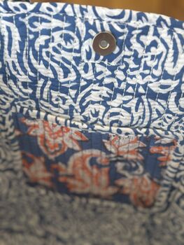 Tote Bag, Beach Bag, Block Print Indian Handbag, Holiday Bag, 6 of 11