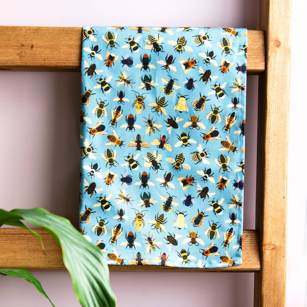 Bumble Bee Print Tea Towel By Bea Baranowska Illustration