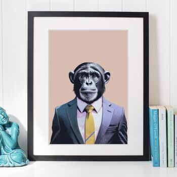 This Monkey Means Business Art Print, 2 of 3