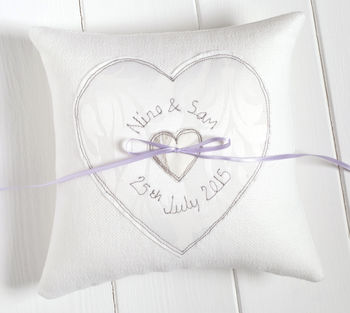 Personalised Wedding Ring Pillow, 5 of 12