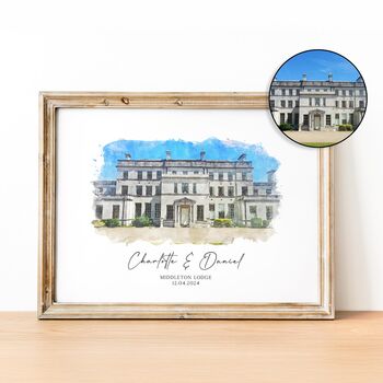 Wedding Venue Portrait, Personalised Wedding Gift, 2 of 6