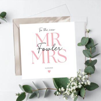 Classy Mr And Mrs Wedding Card, On Your Wedding Day Floral Card, Beige, Colour Choices, 3 of 4