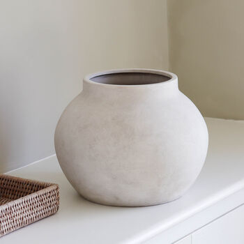 Round Pale Grey Stone Effect Pot, 4 of 4