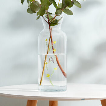 Personalised Birth Flower Stems Glass Vase, 2 of 5