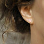 Pink Crystal Stud Earrings In Gold Or Silver, thumbnail 3 of 13