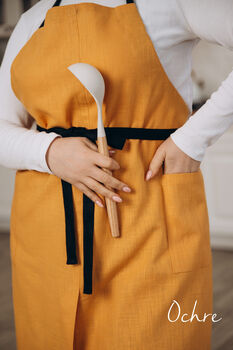 Personalized Linen Split Leg Apron For Potters, 11 of 12