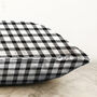 Black And White Gingham Soft Cushion Cover, thumbnail 3 of 4