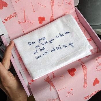 Personalised Handkerchief With Handwritten Message For Grandad, 6 of 8
