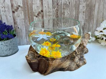 Large Driftwood Molten Glass Bowl Fruit Nuts Food Bowl Handmade Decor 24 28cm, 5 of 9