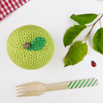 Apple Fruit Crochet Cotton Soft Toy, 7 of 10