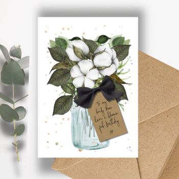 Personalised Cotton Flower Scented Birthday Card, 4 of 7