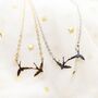 Two Bird Silver Gold Plated Necklace Pendant For Women, thumbnail 1 of 7
