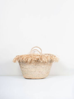 Raffia Tassel Basket, Natural, 3 of 6