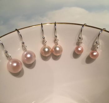 Real Pearl Earrings Drops Of Joy Freshwater Pearl, 3 of 6